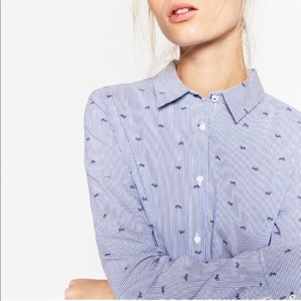 Zara Basic| Bicycle Pattern Button Down - Picture 13 of 14